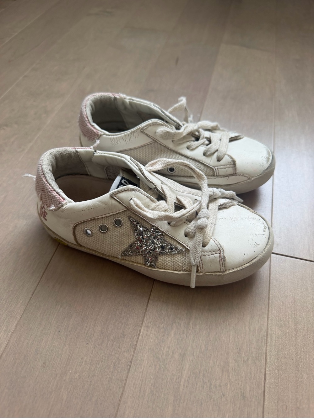 Golden goose Kids White Sneakers with Silver Glitter Star Shoes